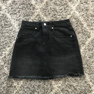 Black Denim Skirt